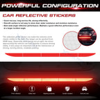 Red Night Reflective Stripe Bumper Trunk Safety Warning Stickers for Universal Fit (2014-2025)