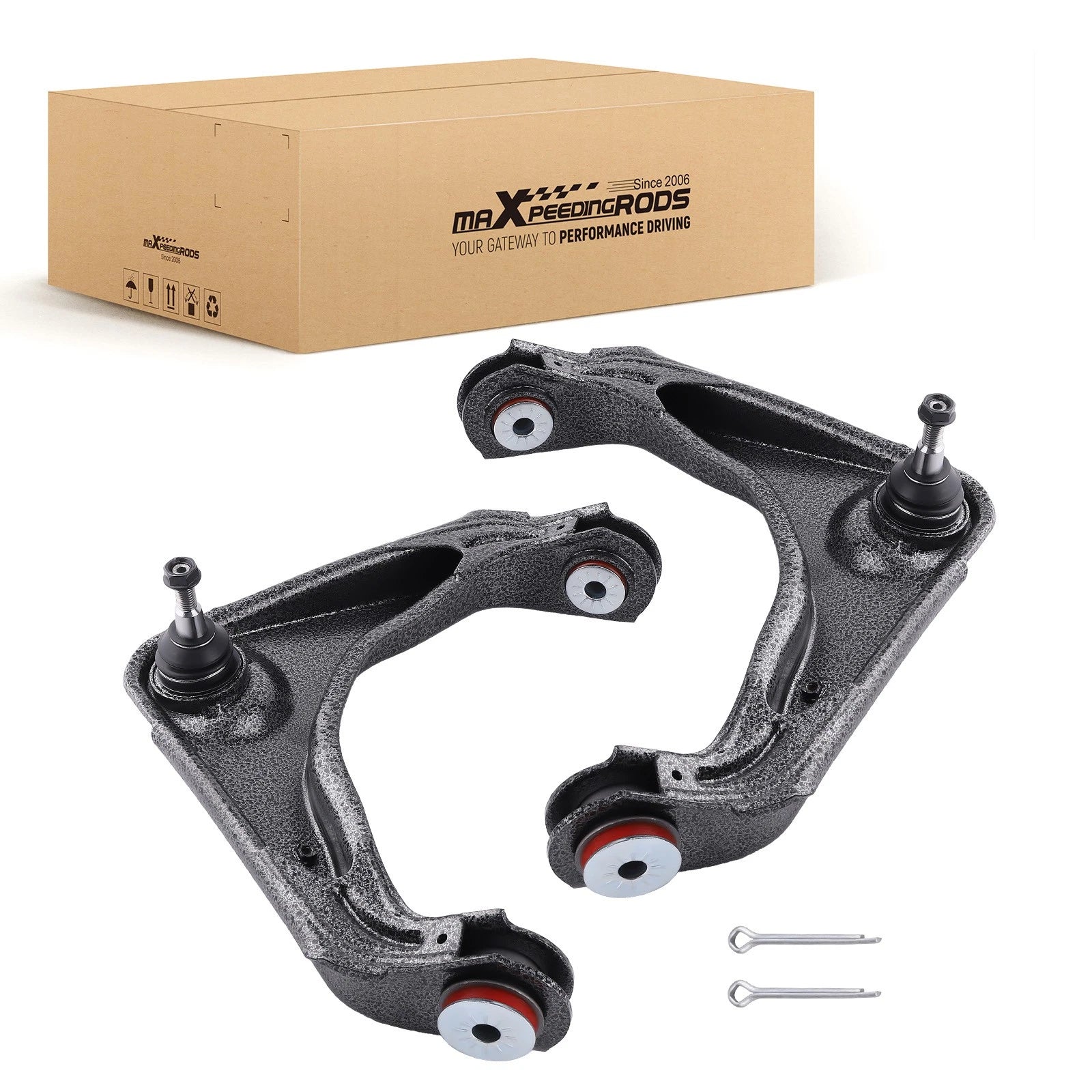 2X Front Upper Control Arms w/PU Bushing for Silverado Sierra 2500 HD (2001–2010)