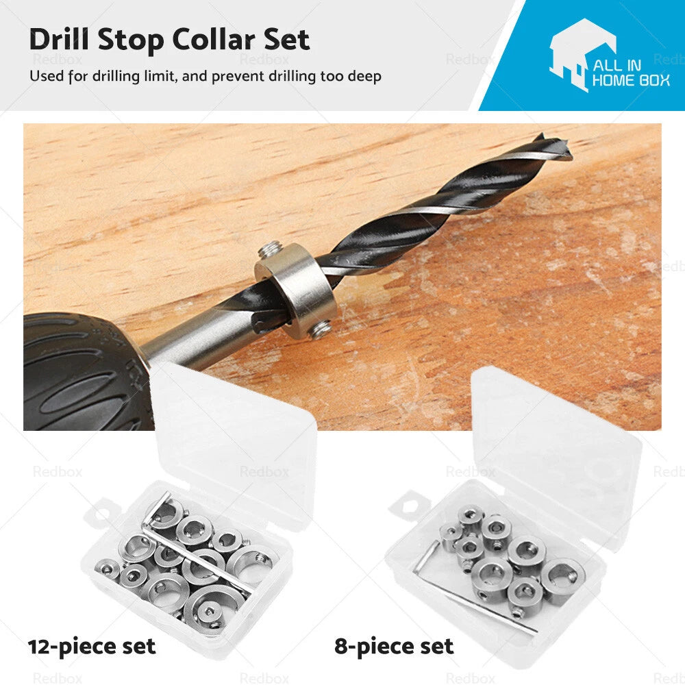 Drill Stop Collar Set 3mm-16mm for Woodworking