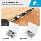 Drill Stop Collar Set 3mm-16mm for Woodworking