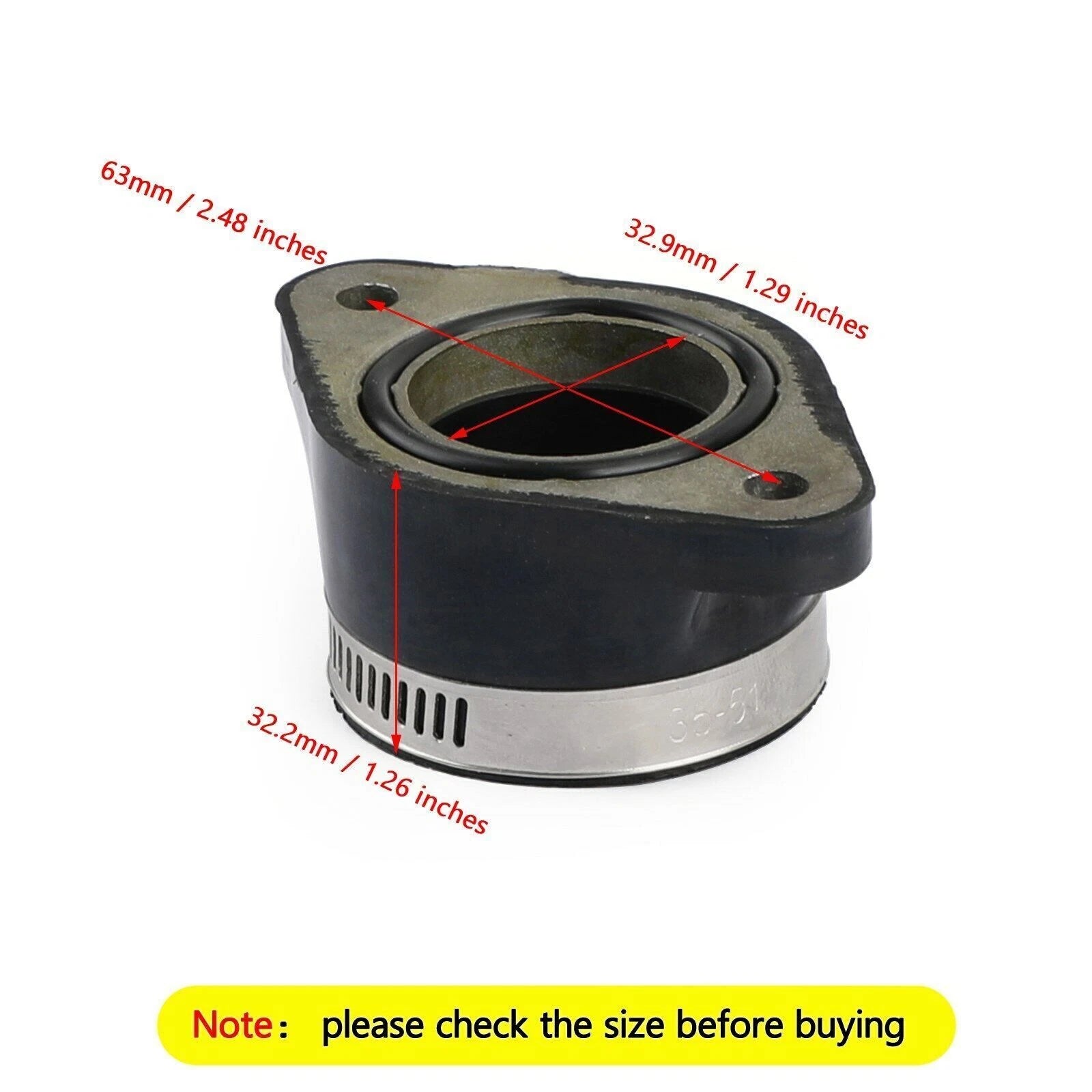 Intake Carb Boot Flange for Honda TRX300EX TRX300X (1993–2009) 16211-HC0-003