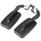 8mm/10mm Moto Left & Right Rear View Side Mirrors with LED Signal Light for Car