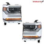 Set of 2 Headlights for Chevy Silverado 1500 (2016–2018) HID/Xenon LED DRL