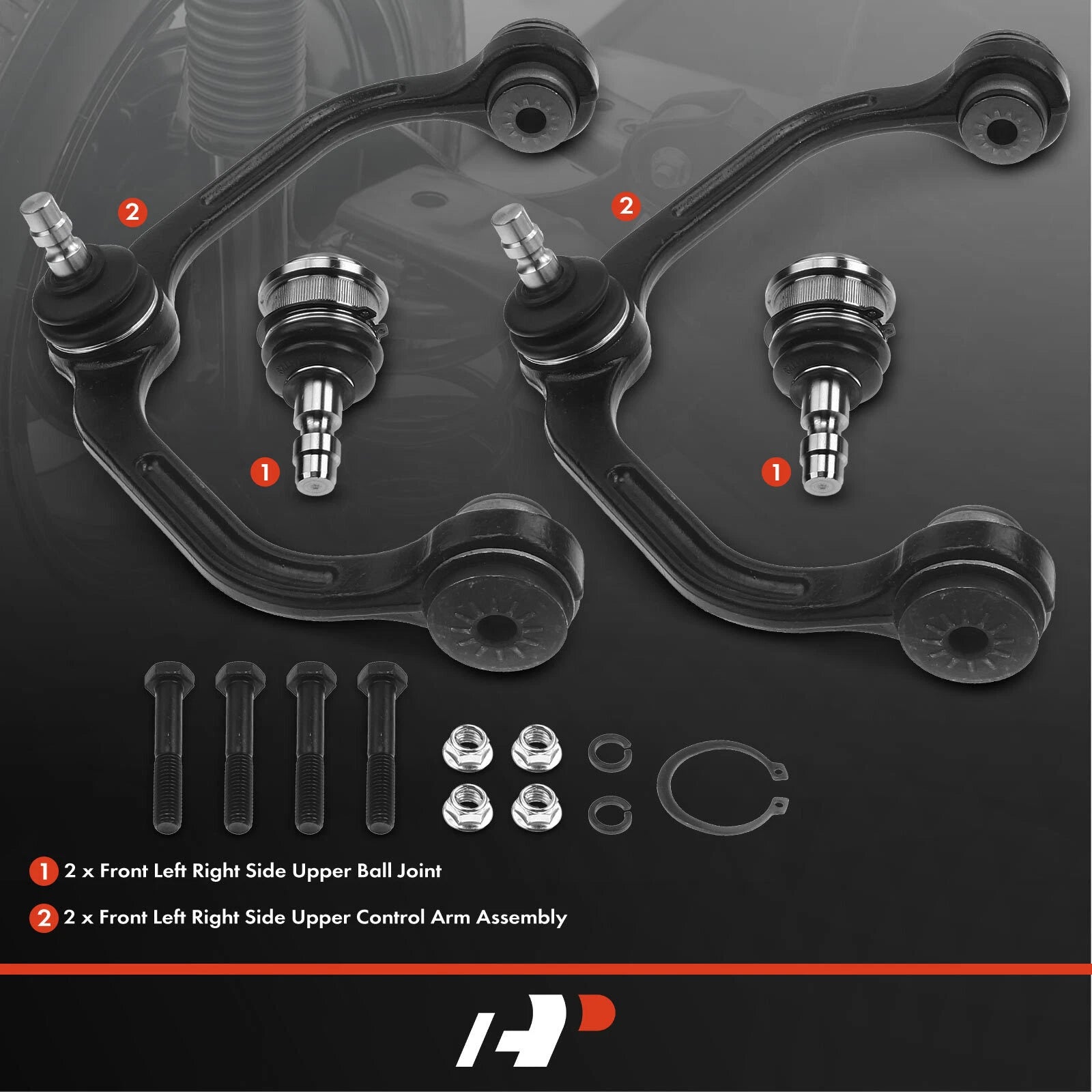 Set of 4 Front Upper Control Arms with Ball Joints for Ford Ranger