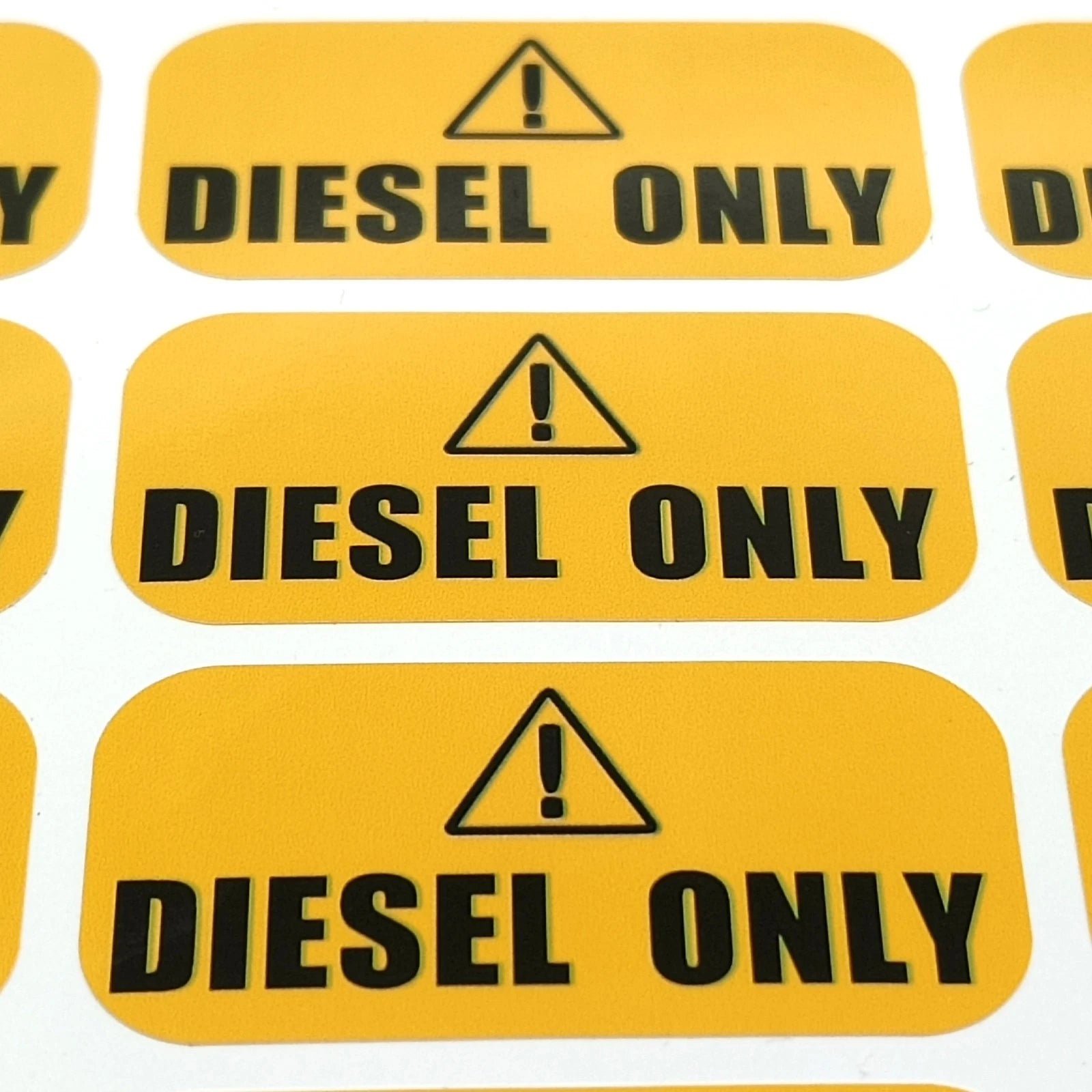 Diesel Only Sticker for Weather Proof Use (Yellow)