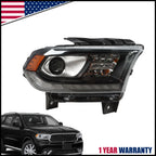 Headlight for Dodge Durango (2016–2020) Right Passenger Black HID LED DRL