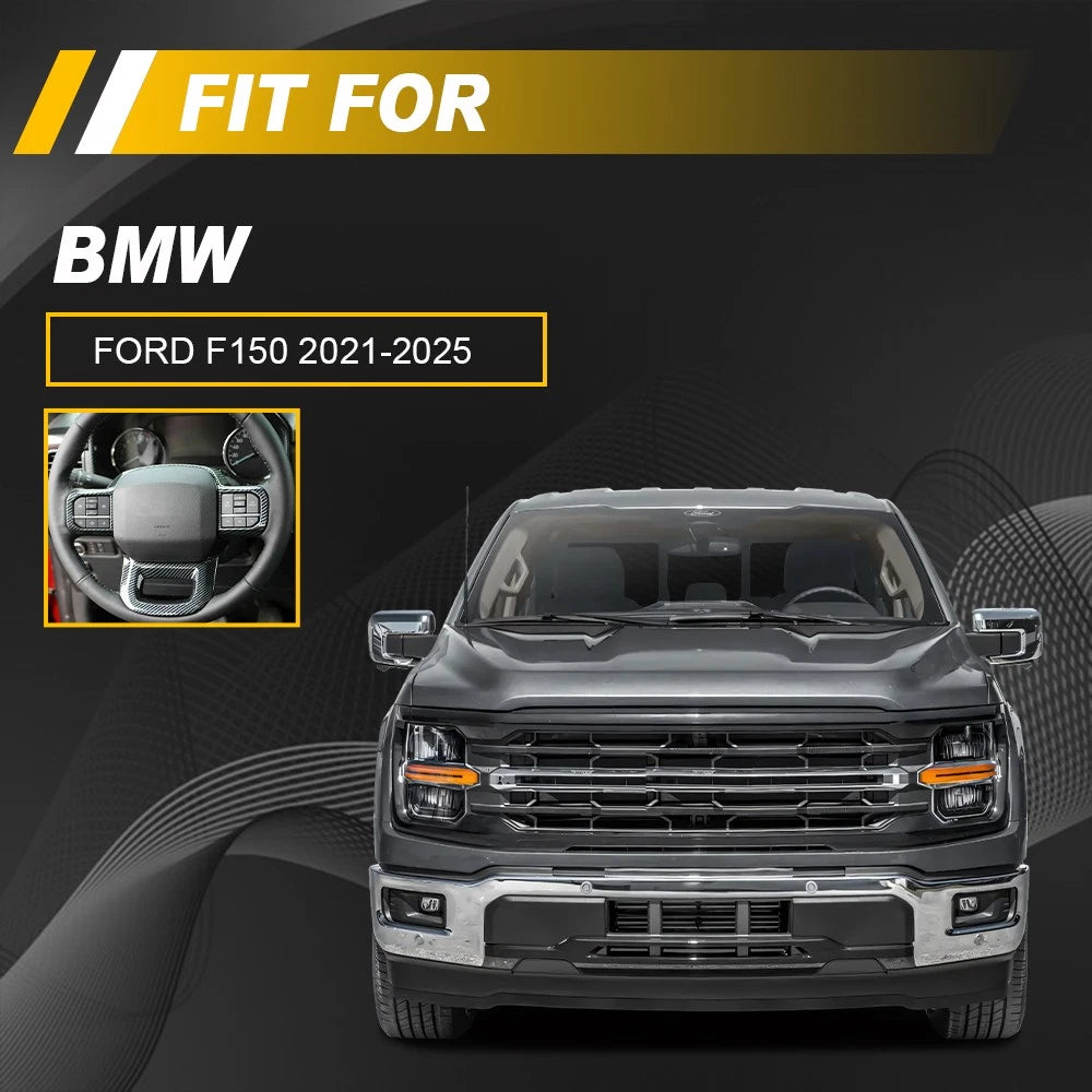 Steering Wheel Cover Trim Carbon Fiber for Ford F150 (2021–2025)