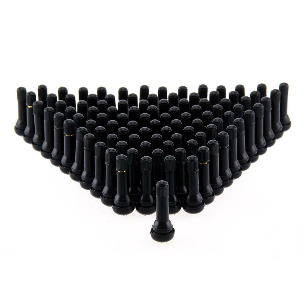 Set of 4 Tubeless Tire Valve Stems for Cars 5020mm Black Closure