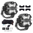 3.5" LED Work Light Pods for Universal Vehicles (Amber White DRL)
