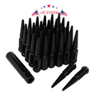 Set of 32 Black Spike Lug Nuts for Ford F250 F350 Dodge Ram 2500 3500