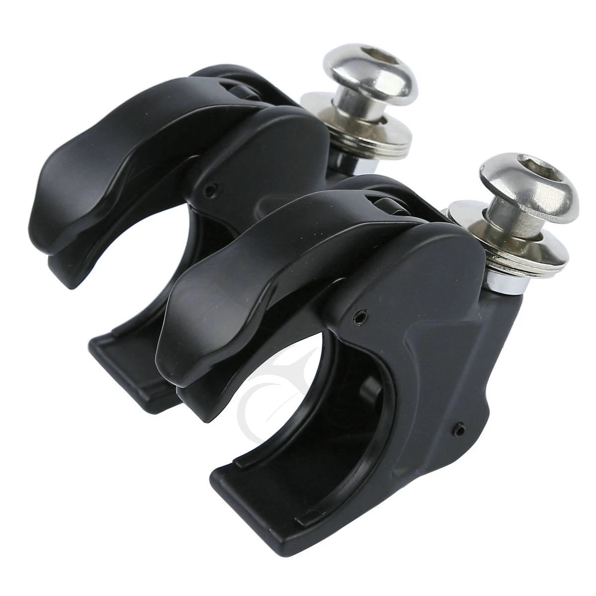 Set of 2 Black 41mm Windshield Clamps for Harley Softail FXSTB (1988–2013)