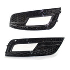 Set of 2 Fog Light Grille Covers for Audi A4 (2013–2016) - Glossy Black