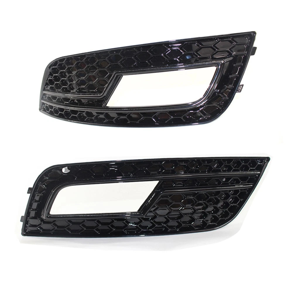 Set of 2 Fog Light Grille Covers for Audi A4 (2013–2016) - Glossy Black