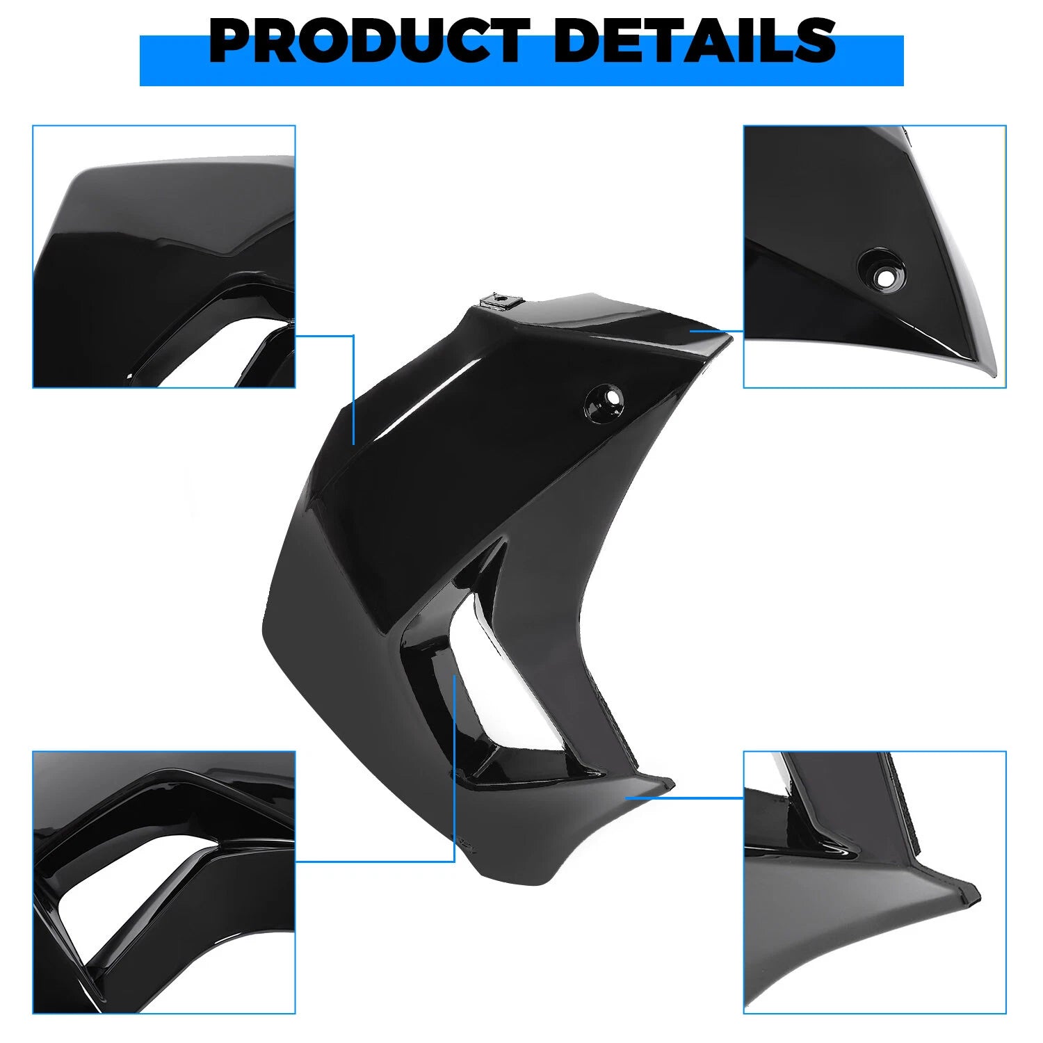 Left Radiator Shroud for Kawasaki KLR650 (2008–2018) Painted Black