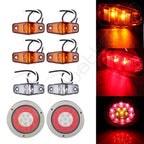 2X 6 Inch Red Side Turn Signal Light for Pickup Truck