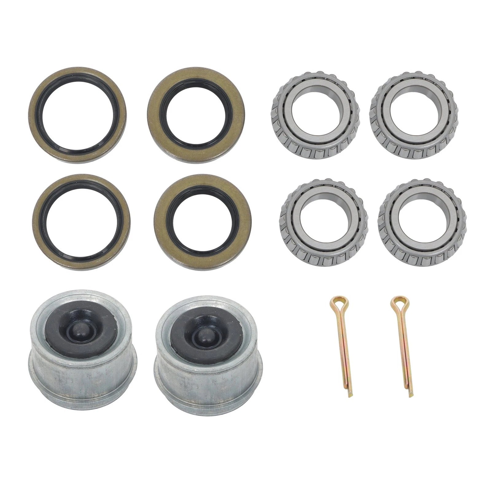 Set of 2 Galvanized Trailer Hub Kits for 2000 lbs Spindle (Fits 5 on 4.5")