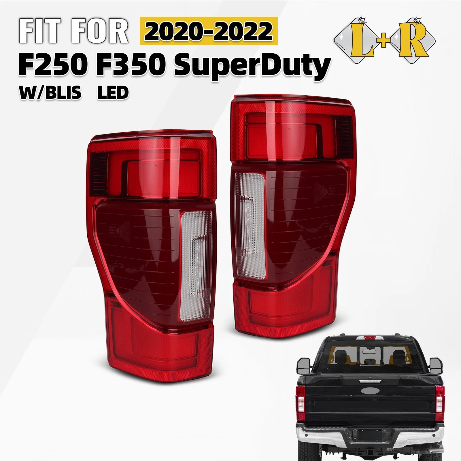 LED Tail Light Pair for Ford F250 F350 SuperDuty (2020–2022) W/ BLIS