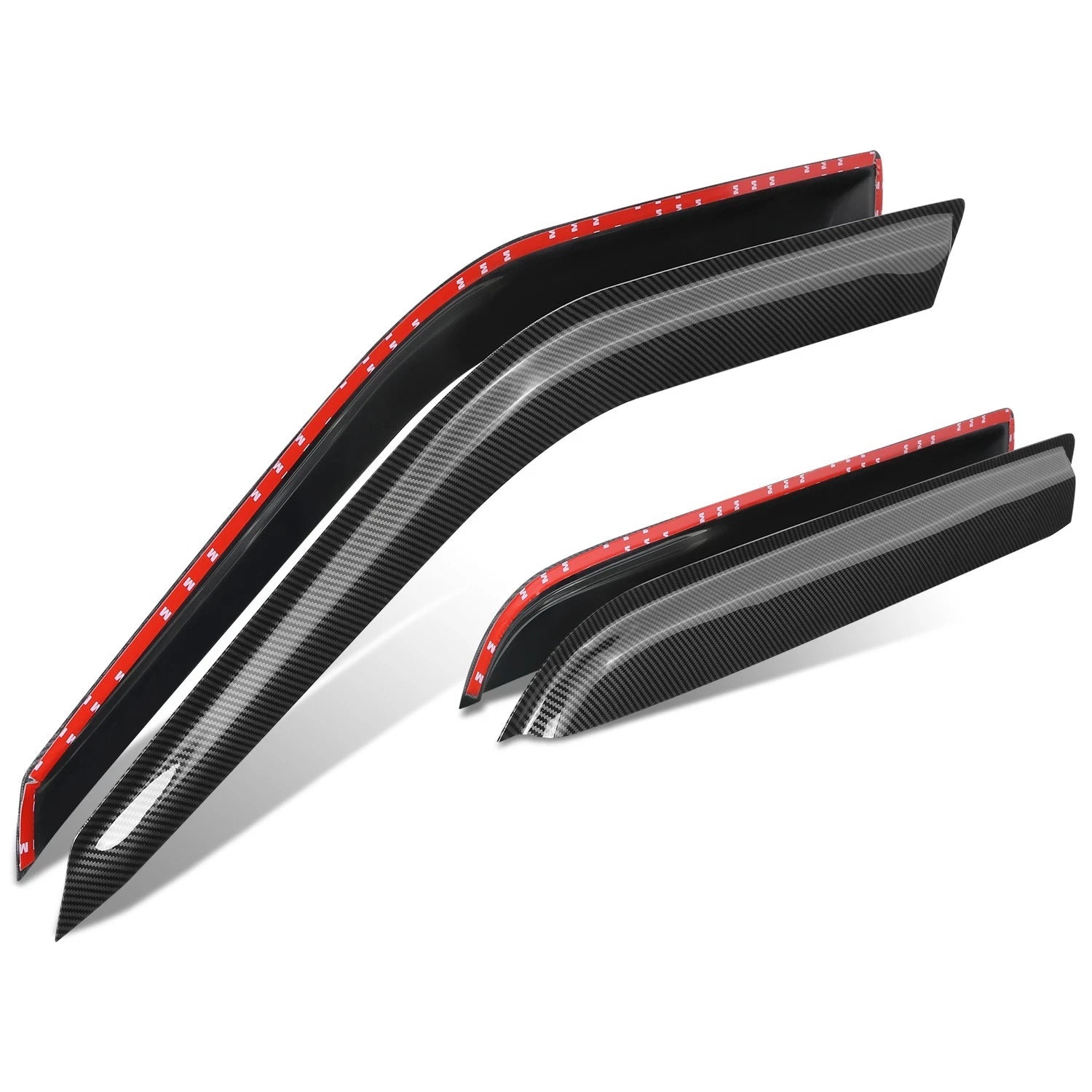 Set of 4 Carbon Fiber Glossy Window Visors for Ford Expedition Lincoln Navigator (1997–2017)
