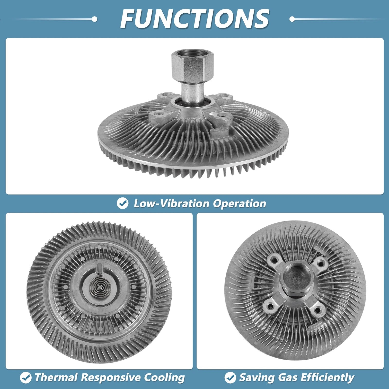 Engine Cooling Fan Clutch for Dodge Ram 1500 3.9L V6 (1994–2001) No. 52027883AB