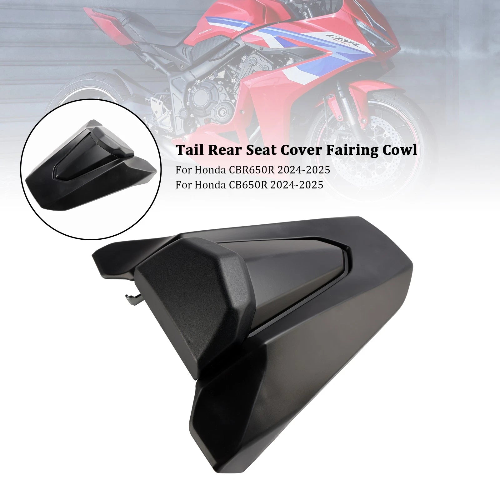 Rear Tail Seat Fairing Cover for Honda CBR650R CB650R (2024–2025) Matt Black