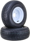 Set of 2 WANDA Golf Cart Tire Rim 205/65-10 4-Ply 5 Lug 4.5" White Wheel