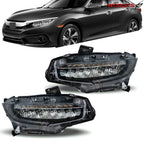 Full LED Headlight Replacement for Honda Civic (2016–2021) Clear Chrome