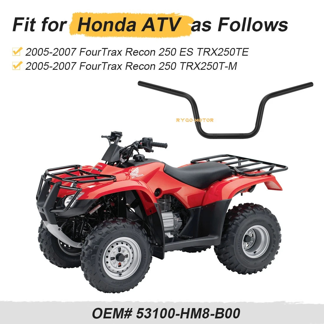 Handlebar for Honda Recon 250 TRX250TM TRX250TE (2005–2007)
