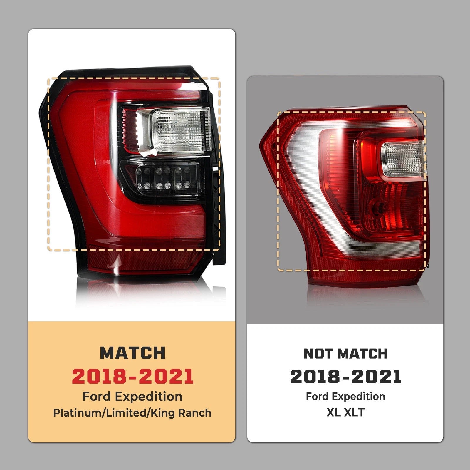 LED Tail Light Left for Ford Expedition King Ranch/Limited/Platinum (2018–2021)