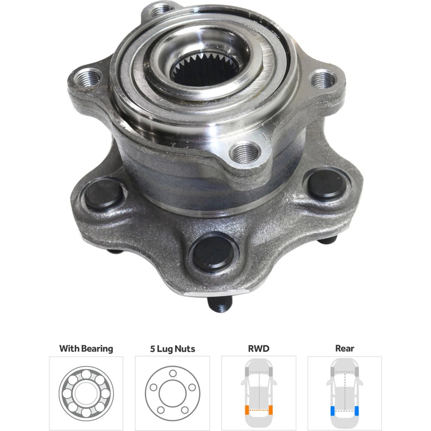 Wheel Hubs for Infiniti M35 (2006–2008) Rear with Bearing