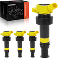Set of 4 Yellow Ignition Coils for Kia Soul (2012–2019) Hyundai Accent Veloster
