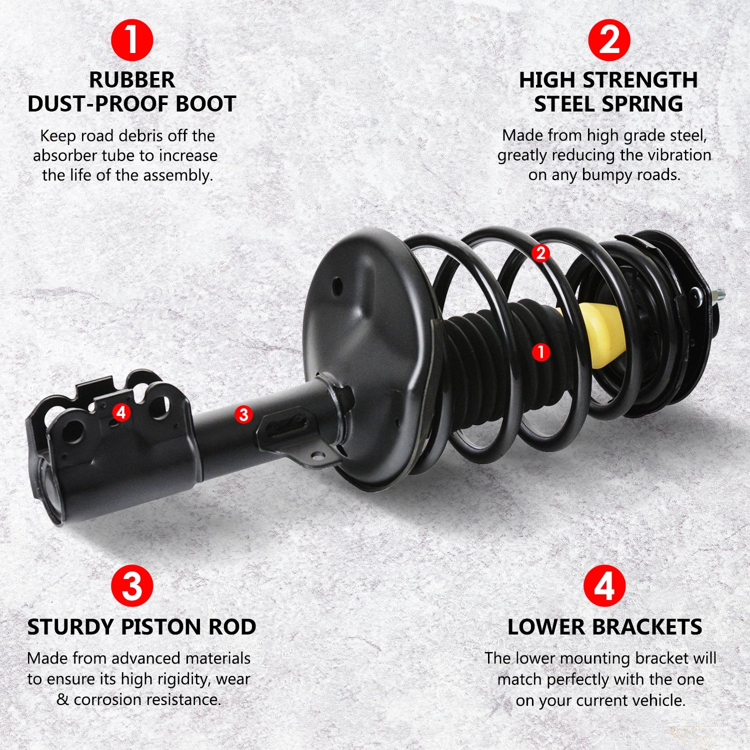 Set of 4 Shock Struts Assembly for Toyota Camry (2007–2011)