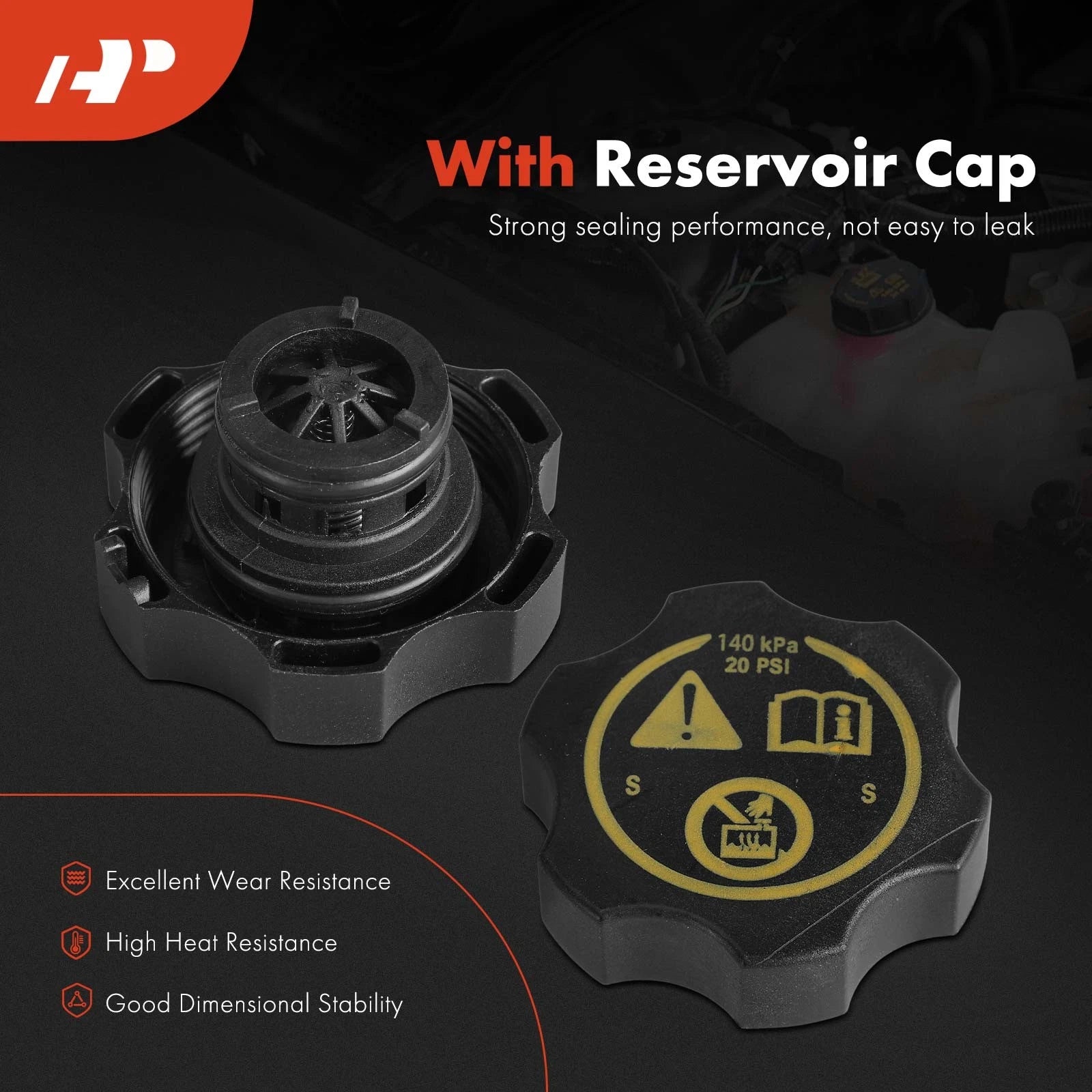 Engine Coolant Reservoir with Cap for Jeep Wrangler JL (2021–2024)