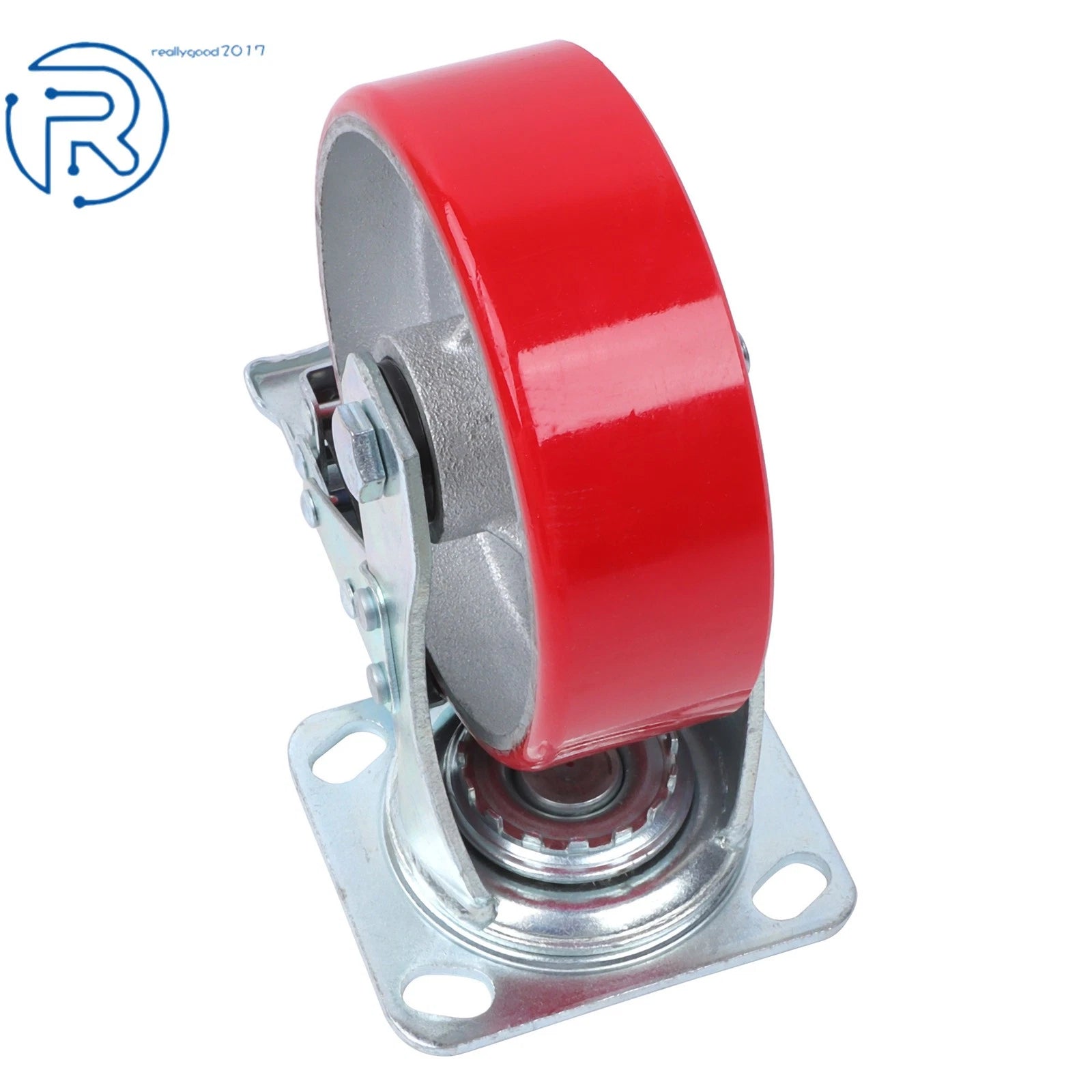 6-Inch Red Casters for Industrial Use (360-Degree, 1200 lb Capacity)