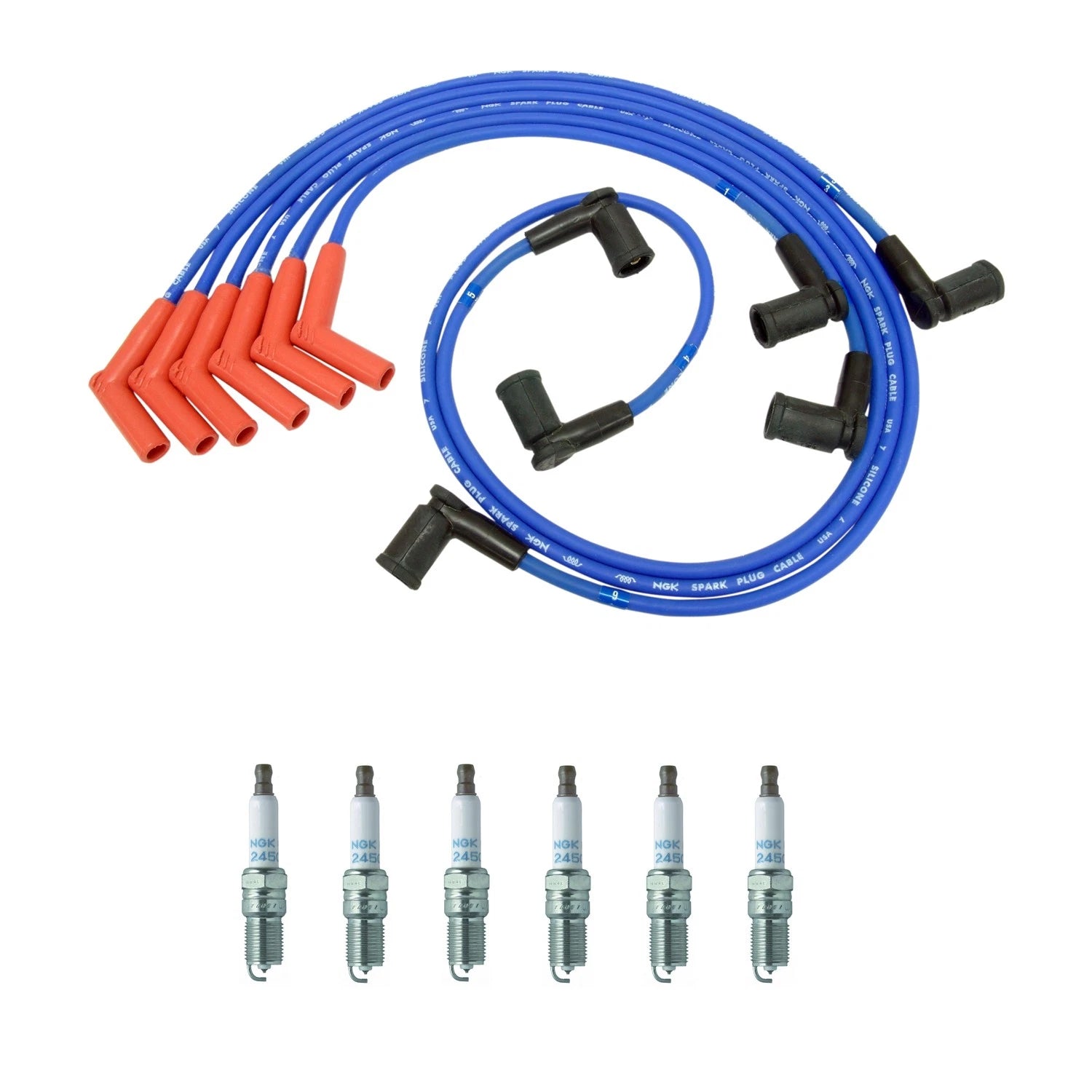 NGK Wire Set & 6 Laser Platinum Spark Plugs for Ford Ranger (1993–1997)