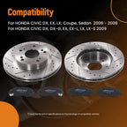 Front Brake Rotors and Pads Set for Honda Civic DX EX LX (2006–2011) 31311 D465A