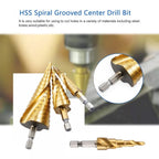 Step Drill Bits Set of 3 (4mm, 12mm, 20mm, 32mm) Hex Shank