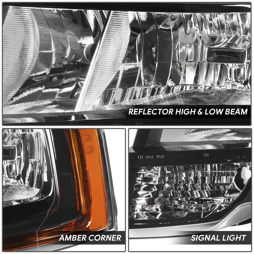 Headlight Lamp Driver Left for Ford Expedition (2015–2017) Black/Clear