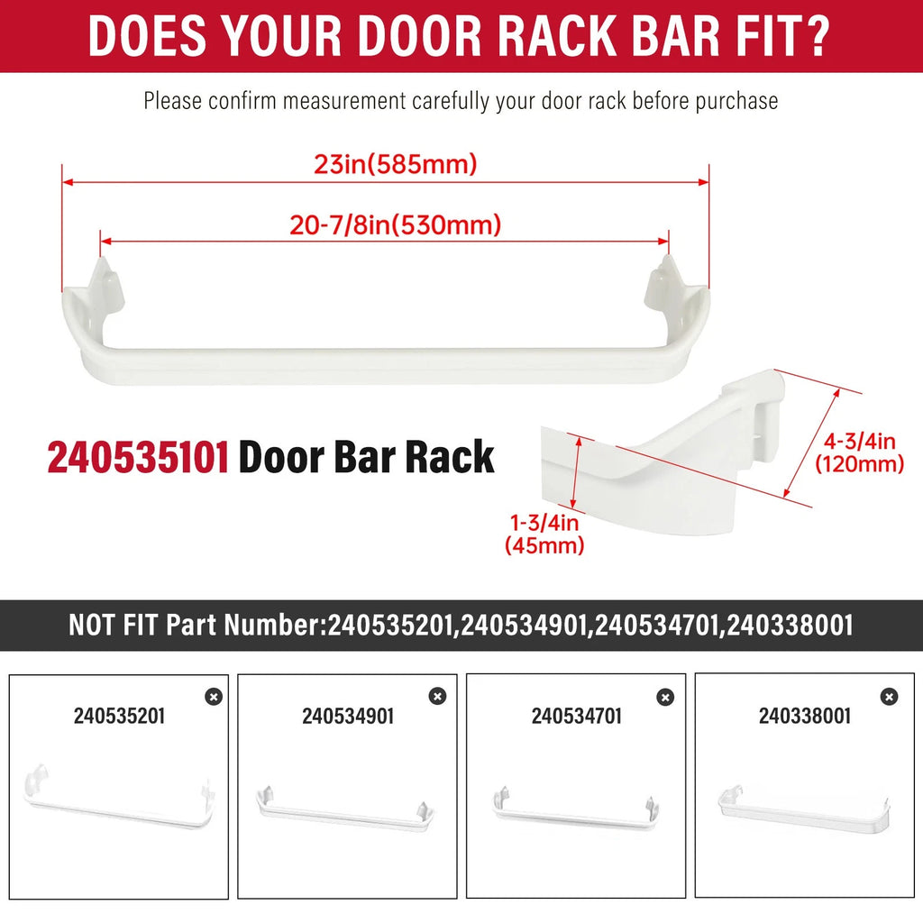 Bottom Door Rack Bin Shelf for Frigidaire Refrigerator (240535101)