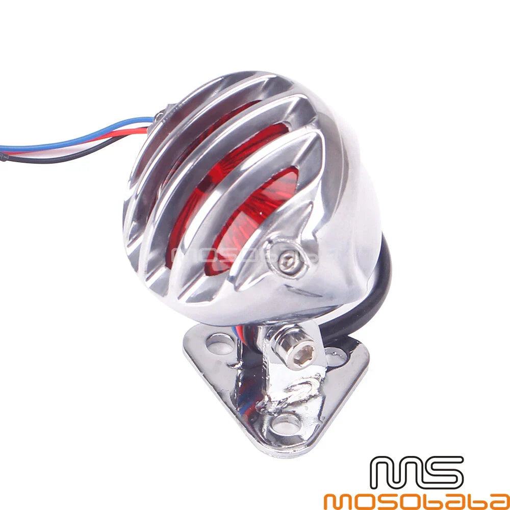 Finned Grill Tail Light for Harley, Honda, Yamaha, Suzuki, Kawasaki