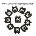 60Pcs Metering Diaphragm for Carburetor (95-526, 95-526-9, 95-526-9-8)