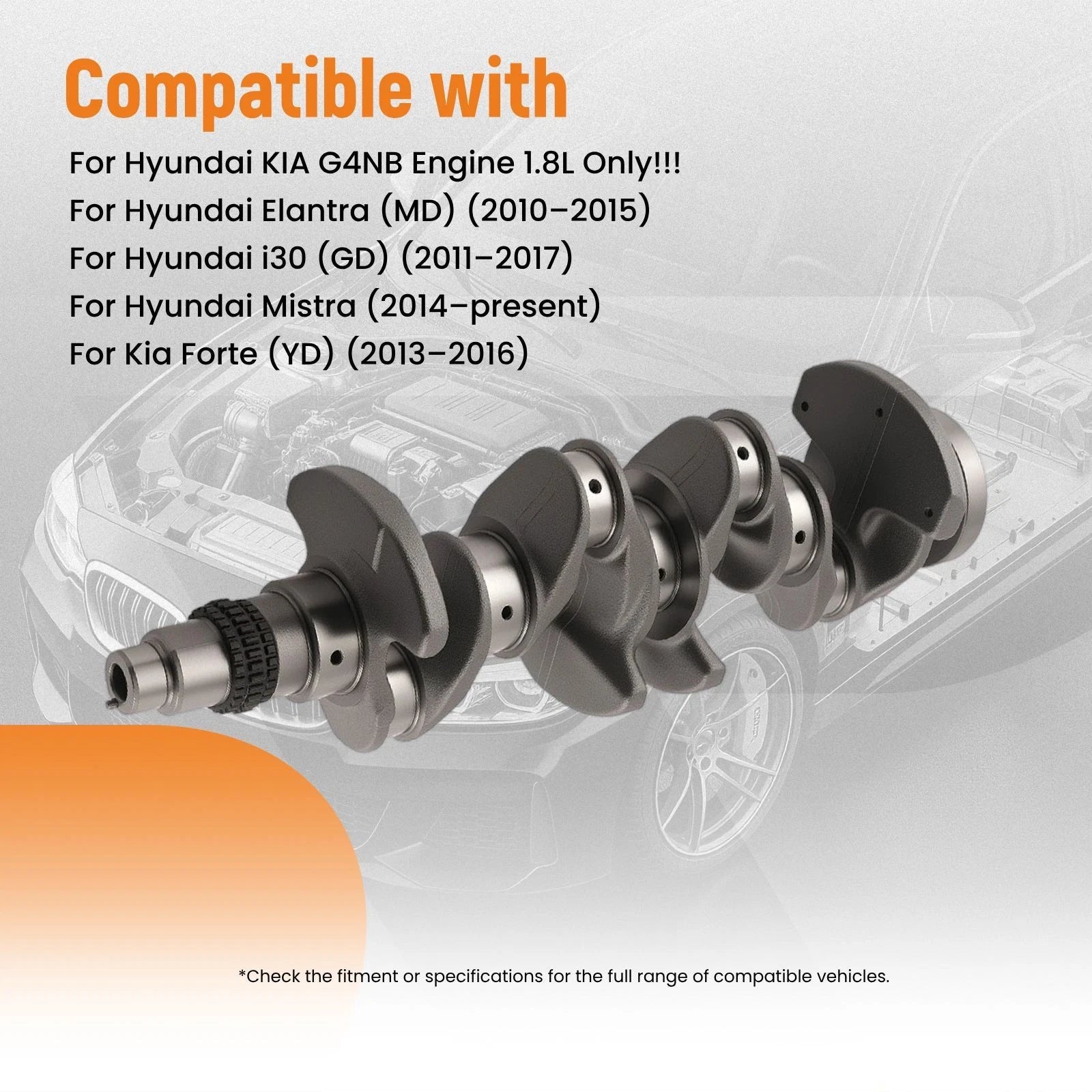 Engine Rebuild Overhaul Kit for Hyundai Elantra, Kia Forte L4 (2013–2016)