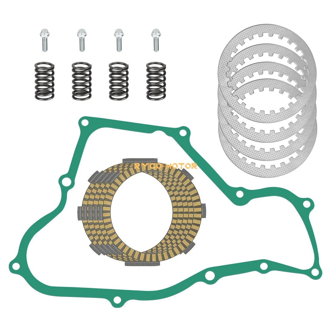 Clutch Plate Kit w/Spring & Gasket for Honda CR80R CR80RB CR85R CR85RB (1987–2007)