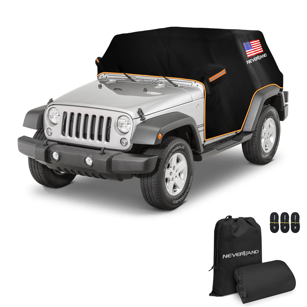 Half Car Cover for Jeep Wrangler 4 Doors JKU JLU (2007–2024) UV Protect