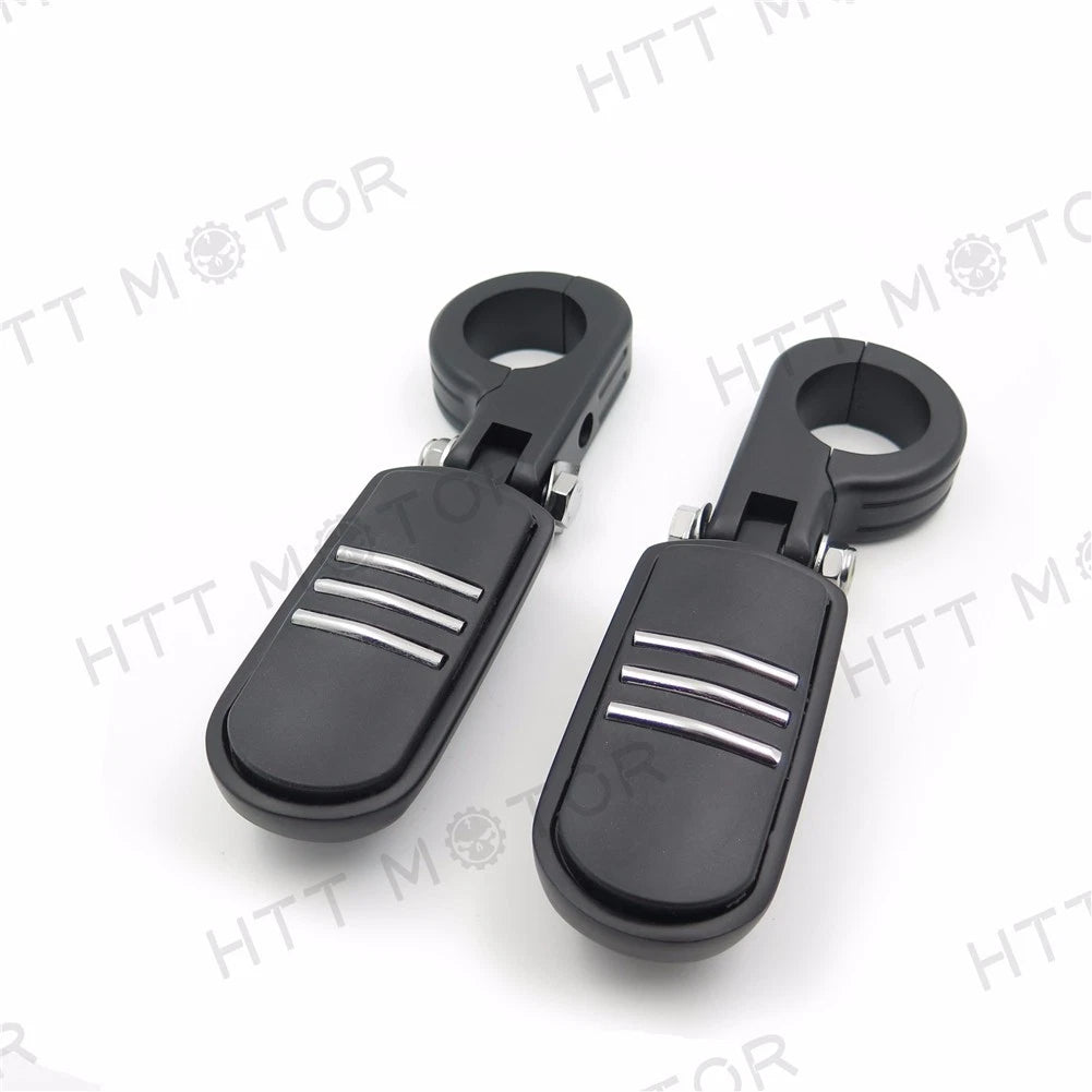 1.5" Flame Foot Peg P-Clamp Mounting Bracket for Yamaha Roadstar, Kawasaki Vulcan