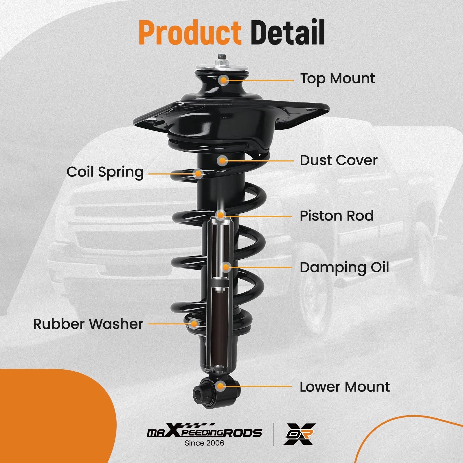 Rear Struts w/ Spring Assembly for Chevrolet Camaro V8 (2010–2015)