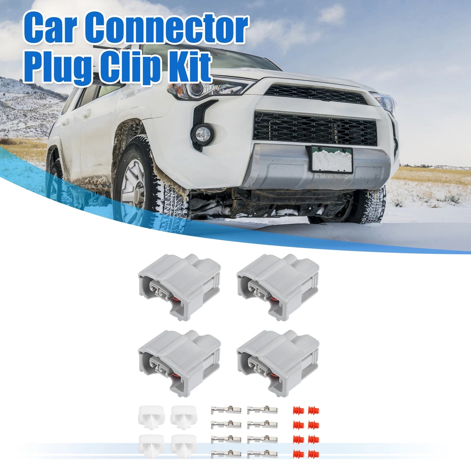 Set of 4 Fuel Injector Connector Adapter Plug Kit for Toyota (No. 9098011875)