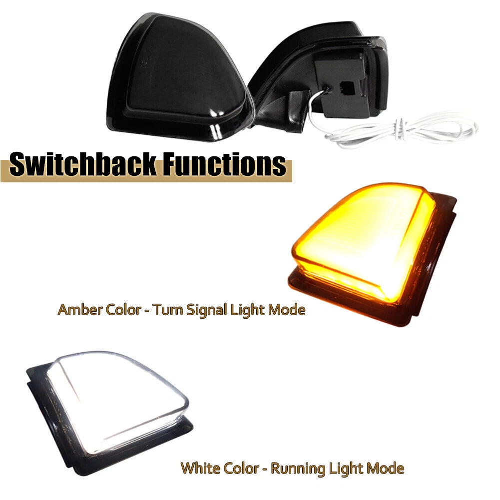 Smoked Switchback LED Side Mirror Signal Lights for Dodge Ram 1500 2500 3500 (2010–2023)