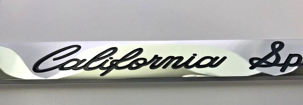 California Special License Plate Frame for Ford Mustang (Chrome w Black Logo)