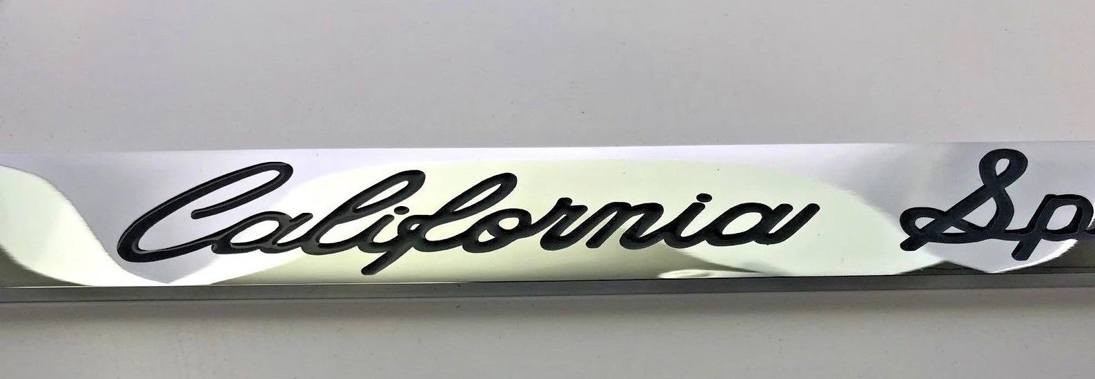 California Special License Plate Frame for Ford Mustang (Chrome w Black Logo)