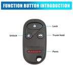 Key Fob Shell Case for Honda Accord (2003–2007) 4 Button Black